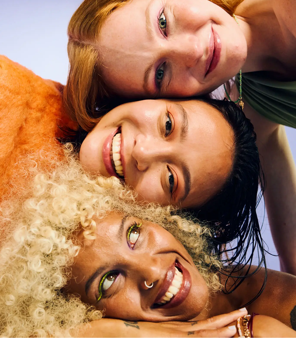 Diverse group of smiling women