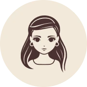 Illustrated female avatar with earrings