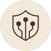 Tech-themed shield icon